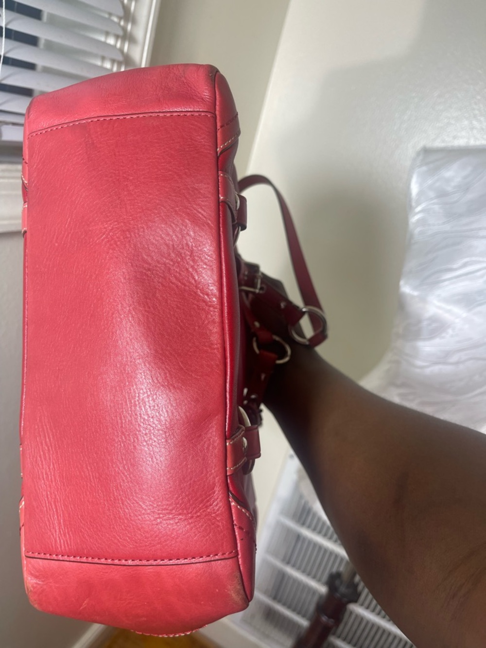 Vintage Y2K shoulder red tote bag - Picture 5 of 10